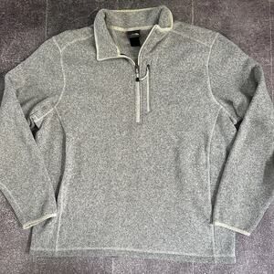 Mens The North Face Gordon Lyons Heather Beige 1/4 Zip Fleece Pullover Jacket XL